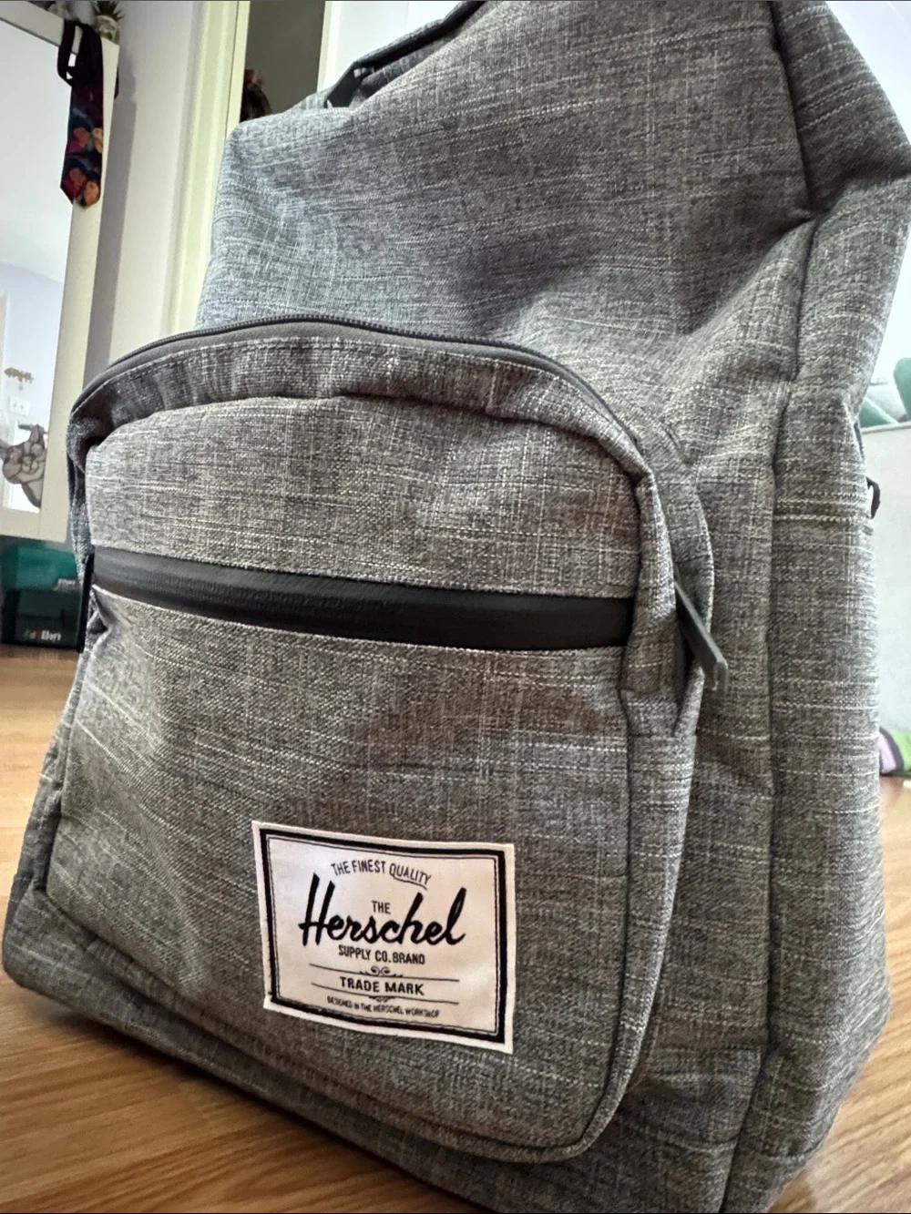 Herschel Supply Co. Pop Quiz Backpack Gray Crosshatch Laptop School Travel Bag